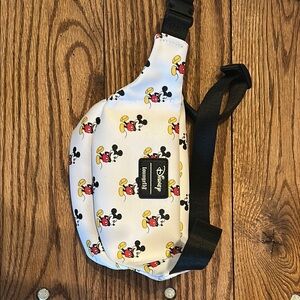 Disney Loungefly Mickey Mouse White Belt Bag